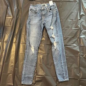 Levi's Light Blue Distressed Skinny Jeans